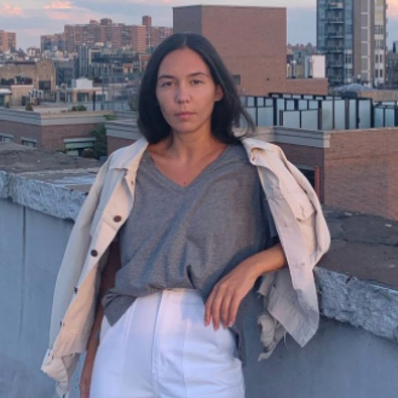 girlfriend collective Tops - GF Collective Eva V-Neck Tee - Pepper